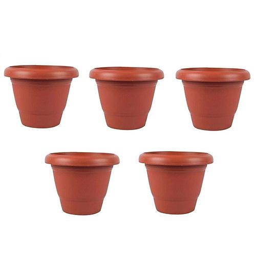 0822 Garden Heavy Plastic Planter Pot/Gamla  (Brown, Pack of 1) - SkyShopy 0822 Garden Heavy Plastic Planter Pot/Gamla  (Brown, Pack of 1) - SkyShopy